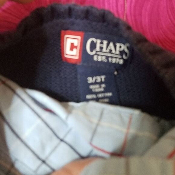 CHAPS button down shirt with vest size 3 / 3T - Picture 4 of 6